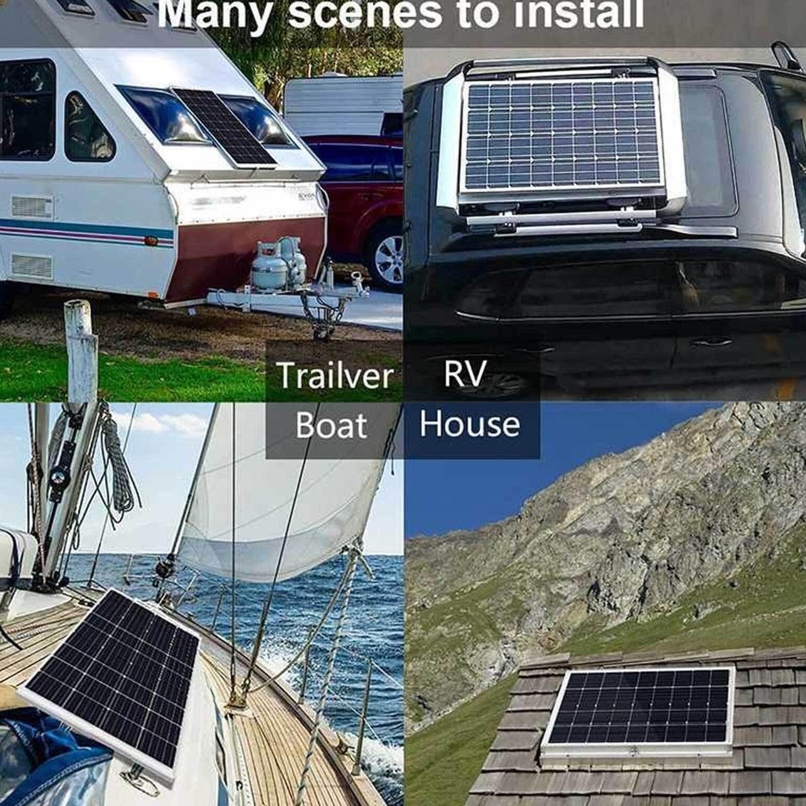 Caricatore mantenitore batteria solare da 100 W - Sostenitore di per auto | fotovoltaica, regolatore di energia solare impermeabile, dispositivo intelligente di conservazione della batteria | Ar
