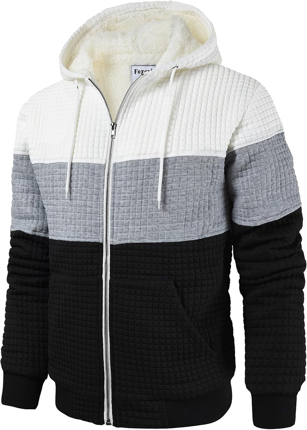 Fozexi Men's Fleece Heavyweight Full Zip Hoodie Sweatshirt Jacket Hooded for Men
