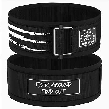 Iron Infidel Recon Weight Lifting Belt - 4" Wide Self Locking Gym Belt for Men & Women, EVA Foam Core Support Weight Belt for Squatting, Deadlifting, Powerlifting, Workout, Fitness & Crossfit