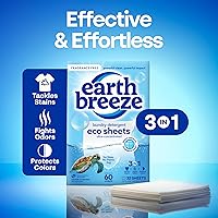 Vista 3 de Earth Breeze Hojas de detergente para ropa sin fragancia, 180 cargas, jabón ecológico sin líquido, apto para viajes para ciclos fríos y calientes