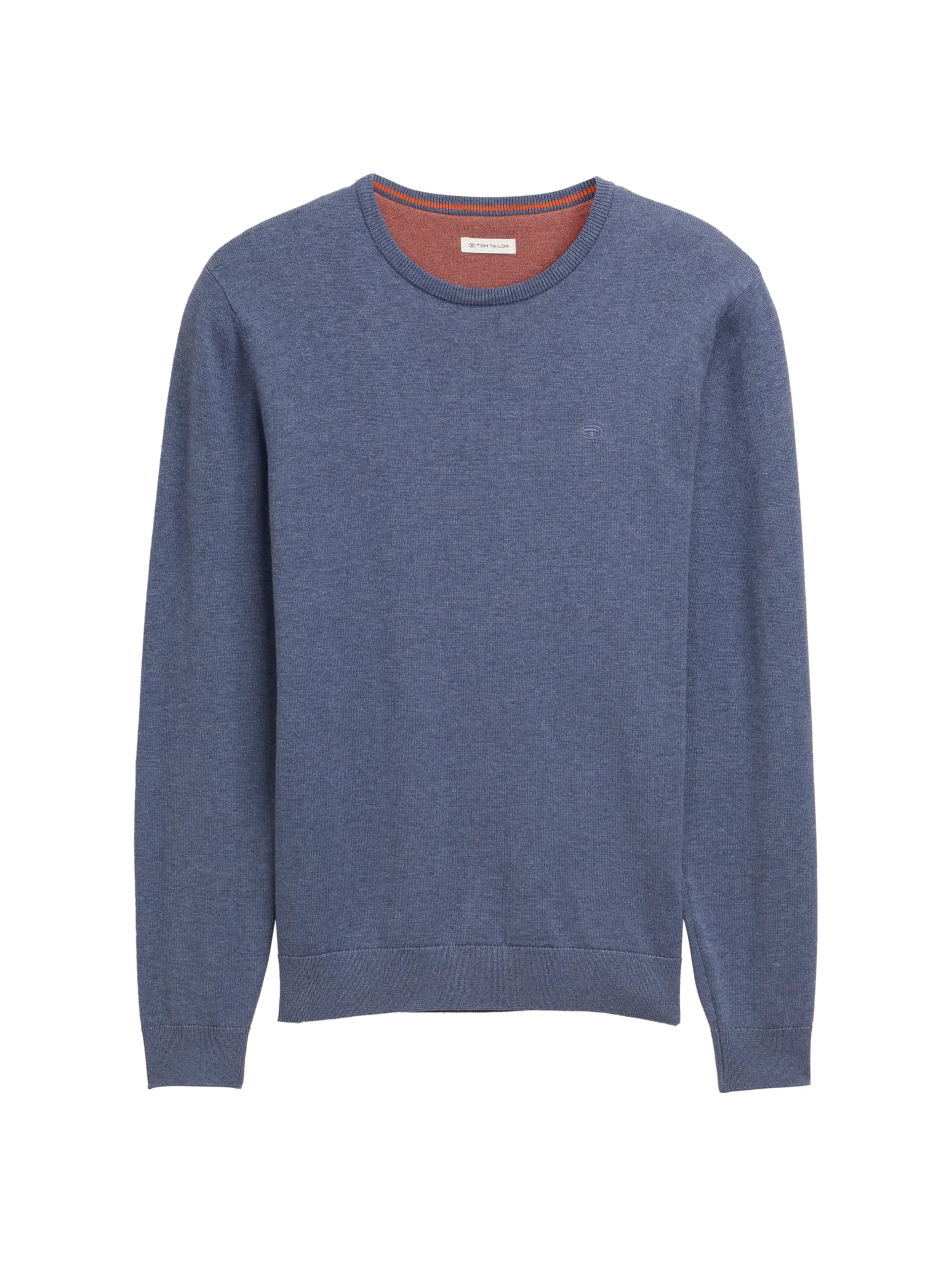 TOM TAILOR Uomini Maglione Basic Plus Size con logo ricamato