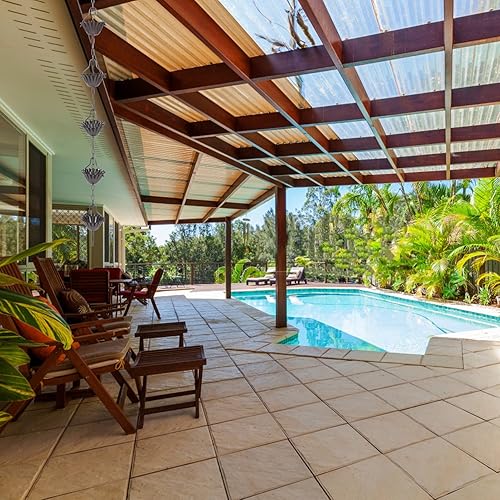 Miniatura 7 de Operitacx Campanillas de lluvia de aleación de aluminio, cadena de lluvia de aluminio, cadena de lluvia para canalón, cadena de lluvia de repuesto,