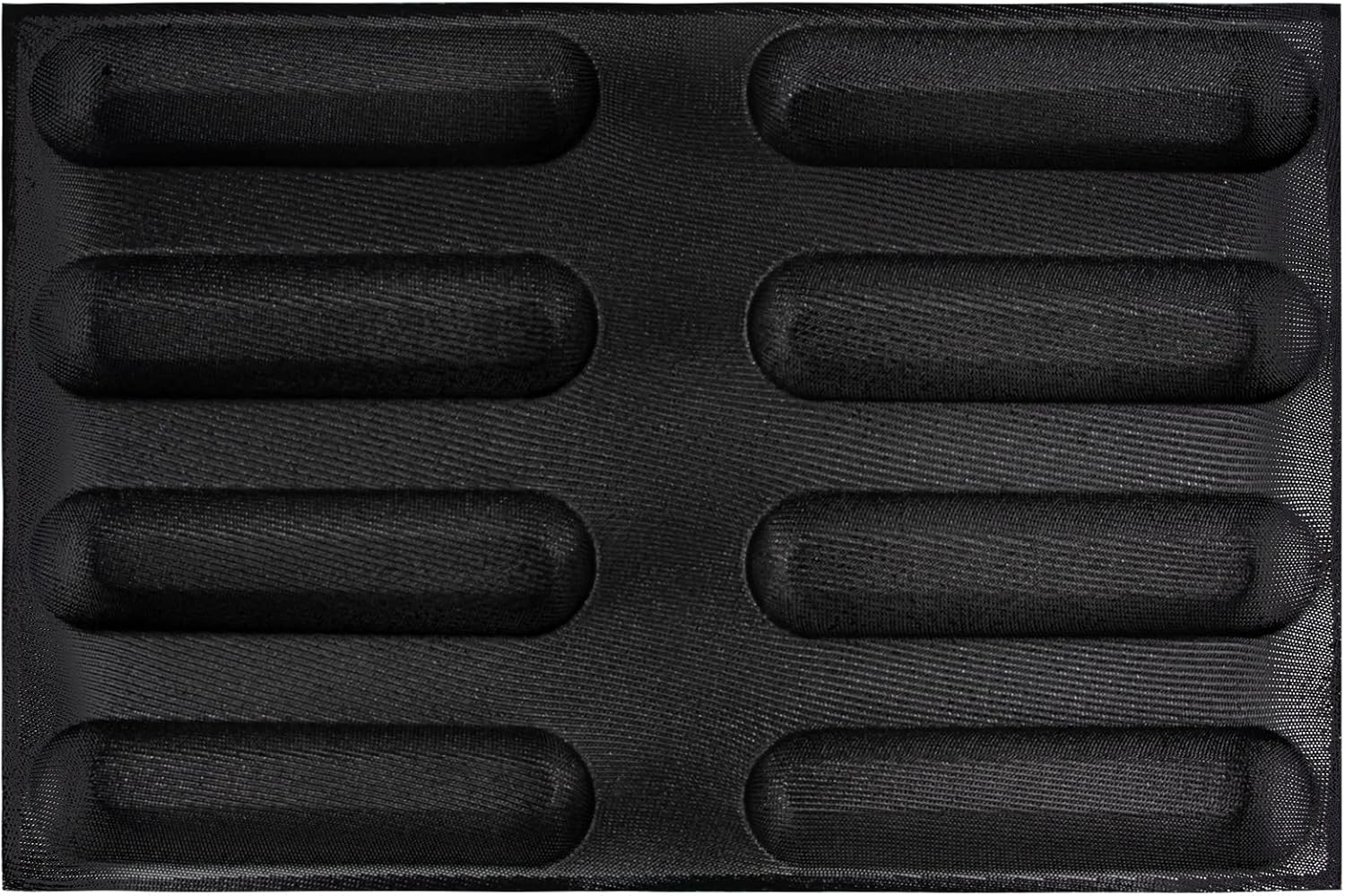 Baking Pan Sandwich Hot Dog Bread Perforated Eclair Sheets Liquid Rectangle Silicone Mold 12-Cavity Per Hole 234x67x28mm