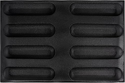 Miniatura 23 de Pan para hornear baguette pan perforado Eclair hojas de malla molde de silicona barra rectangular 15.7x11.8x1.3 in 10-cavidad por agujero