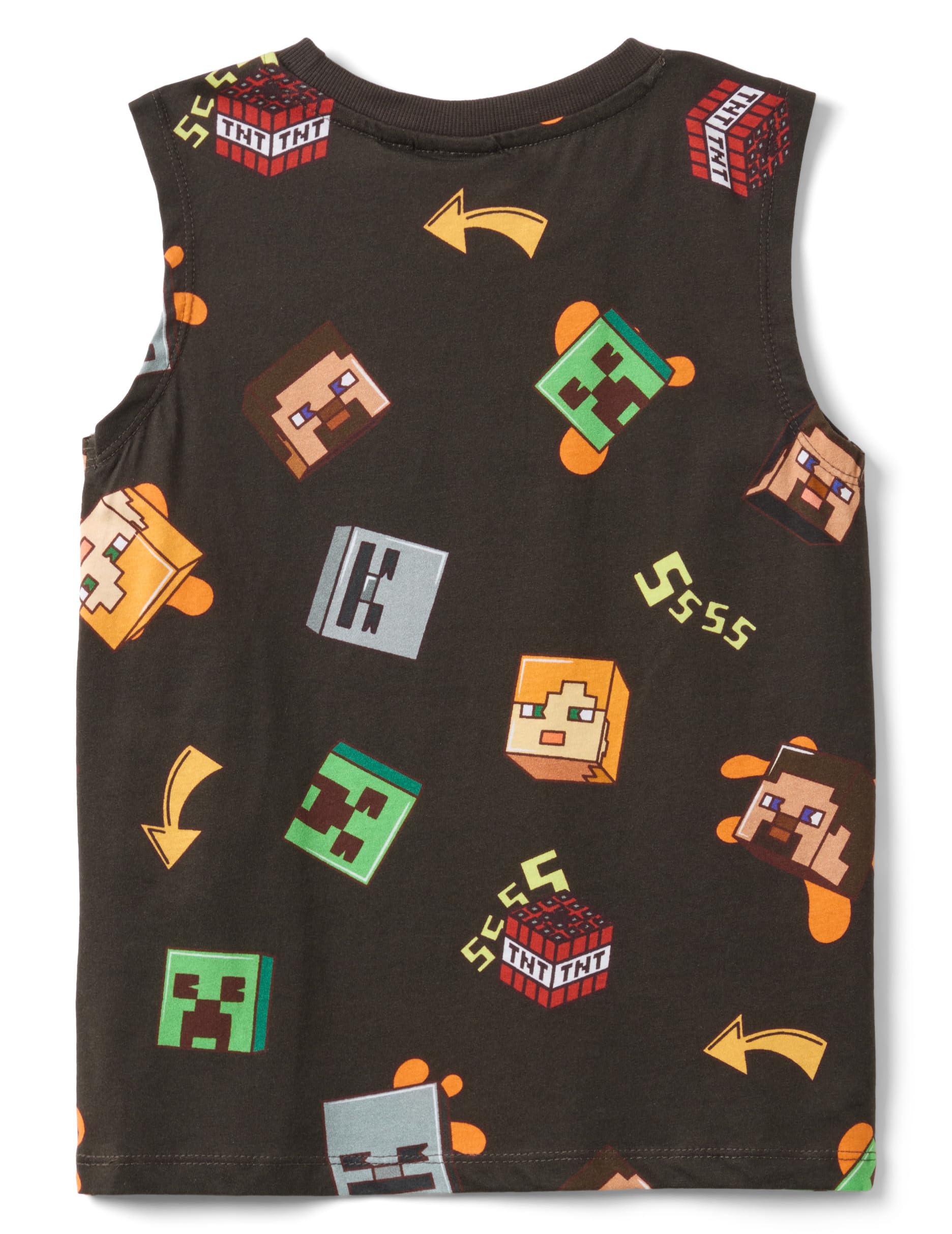 OVS Kids Schwarzes Kinder-Tanktop aus Reiner Baumwolle mit Minecraft-Print