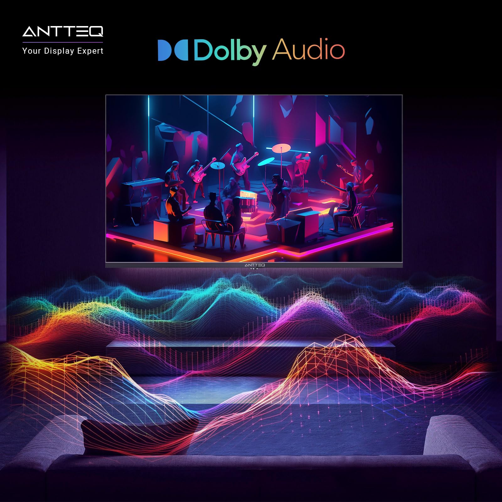 Antteq V25-AF3Q1 Smart TV 25 Pouces (64cm) Full HD,Vidaa OS Télévision avec Triple Tuner Appli Mobile,APP Store,Netflix/DAZN/WiFi, HDMI