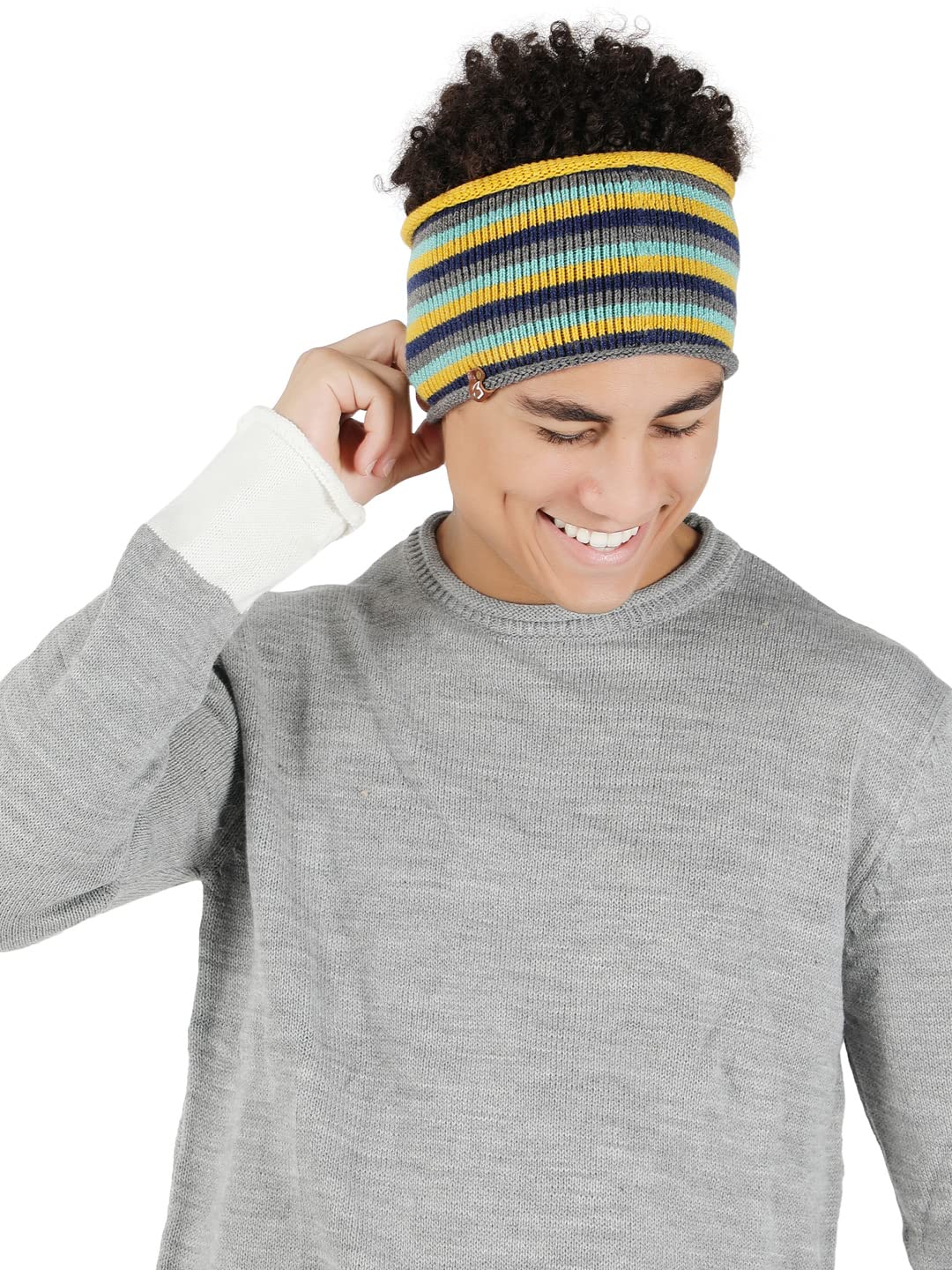 Hand Knitted Stripes Knit Woolen Headband Earwarmer-image-19