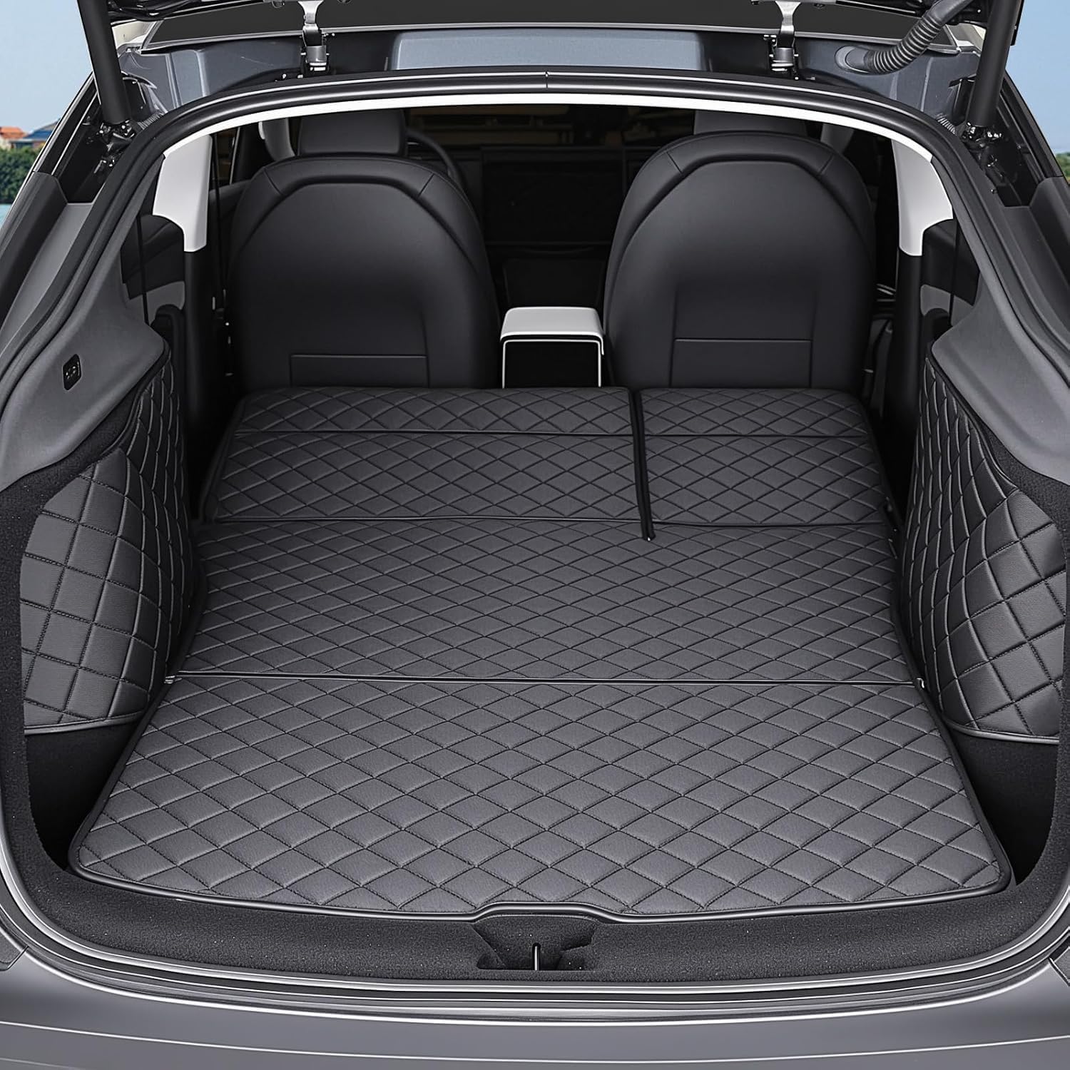 Topfit for New Tesla Model Y Trunk Mats Cargo Liner Waterproof Dog Car Seat Covers Protector All-Weather Rear Floor Mat for Tesla Model Y (Juniper) Accessories 2025-2026 New Model Y Trunk Mats