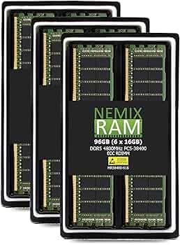 Amazon.co.jp: NEMIX RAM 96GB (6X16GB) DDR5 4800MHZ PC5-38400