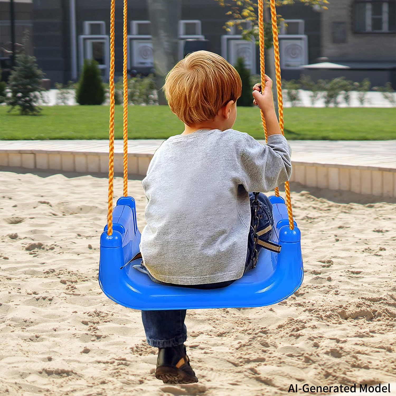 KINSPORY Kinderschaukel Babyschaukel 3 in 1 Babysitz verstellbar Mitwachsend Schaukelsitz Gartenschaukel für Kinder Indoor Outdoor (Dunkelblau)