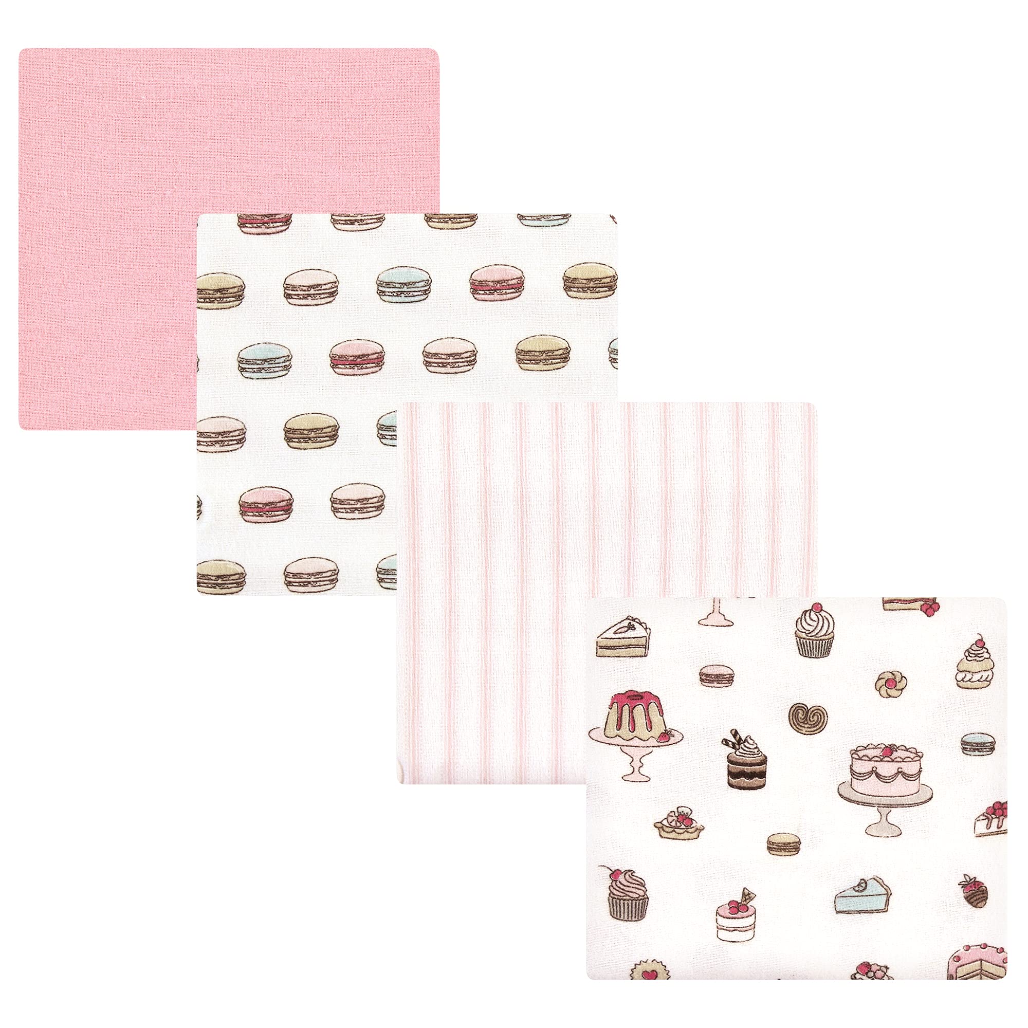 Hudson Baby Unisex Baby Cotton Flannel Receiving Blankets, Sweet Bakery, One Size