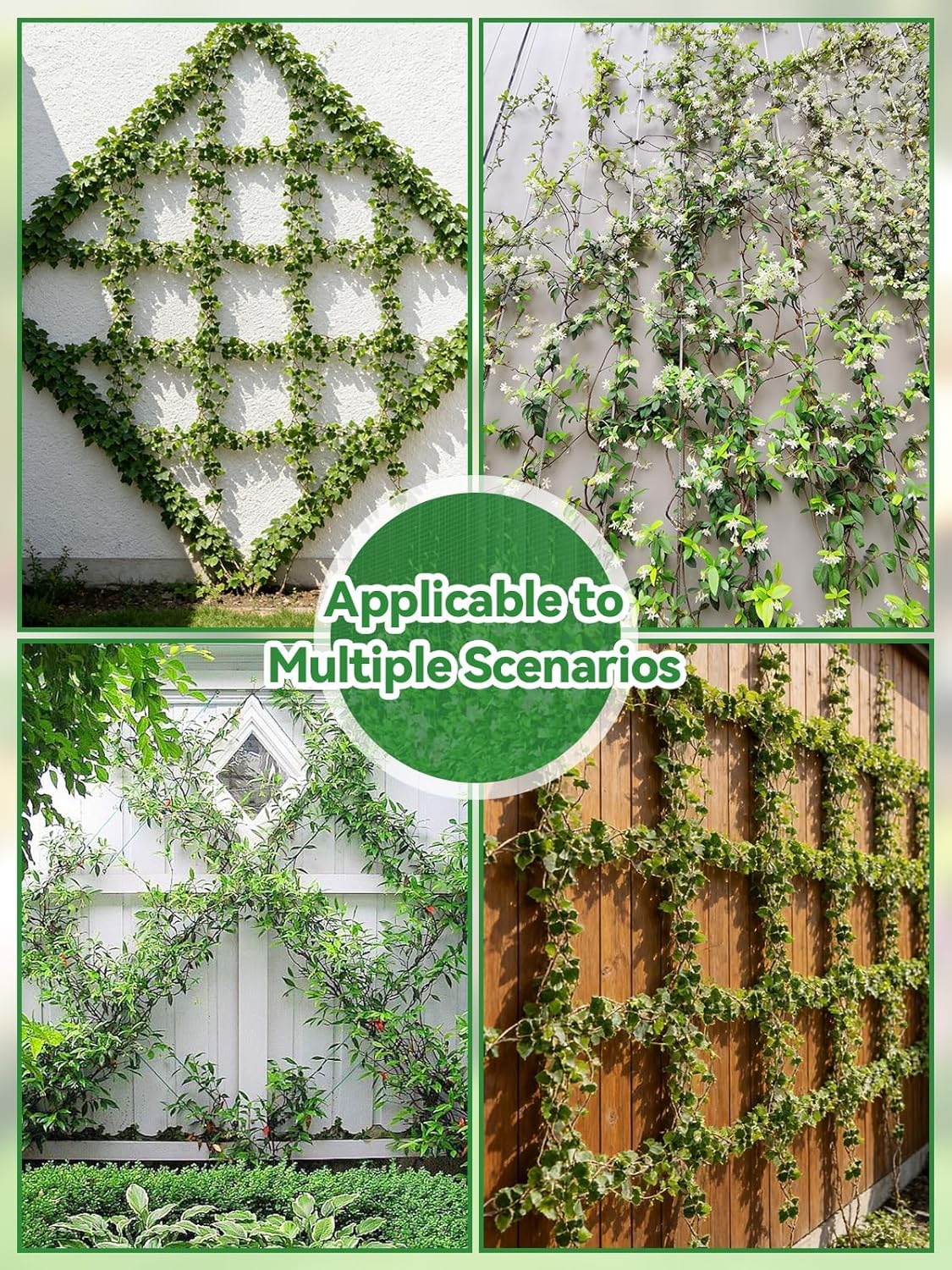 150FT Garden Wire Trellis for Climbing Plants, Kalolary T316 Stainless Steel Garden Trellis for Outdoor Wall-Mounted Heavy Duty Cable Wall Trellis Kit for Plants Vines Wall Decoration