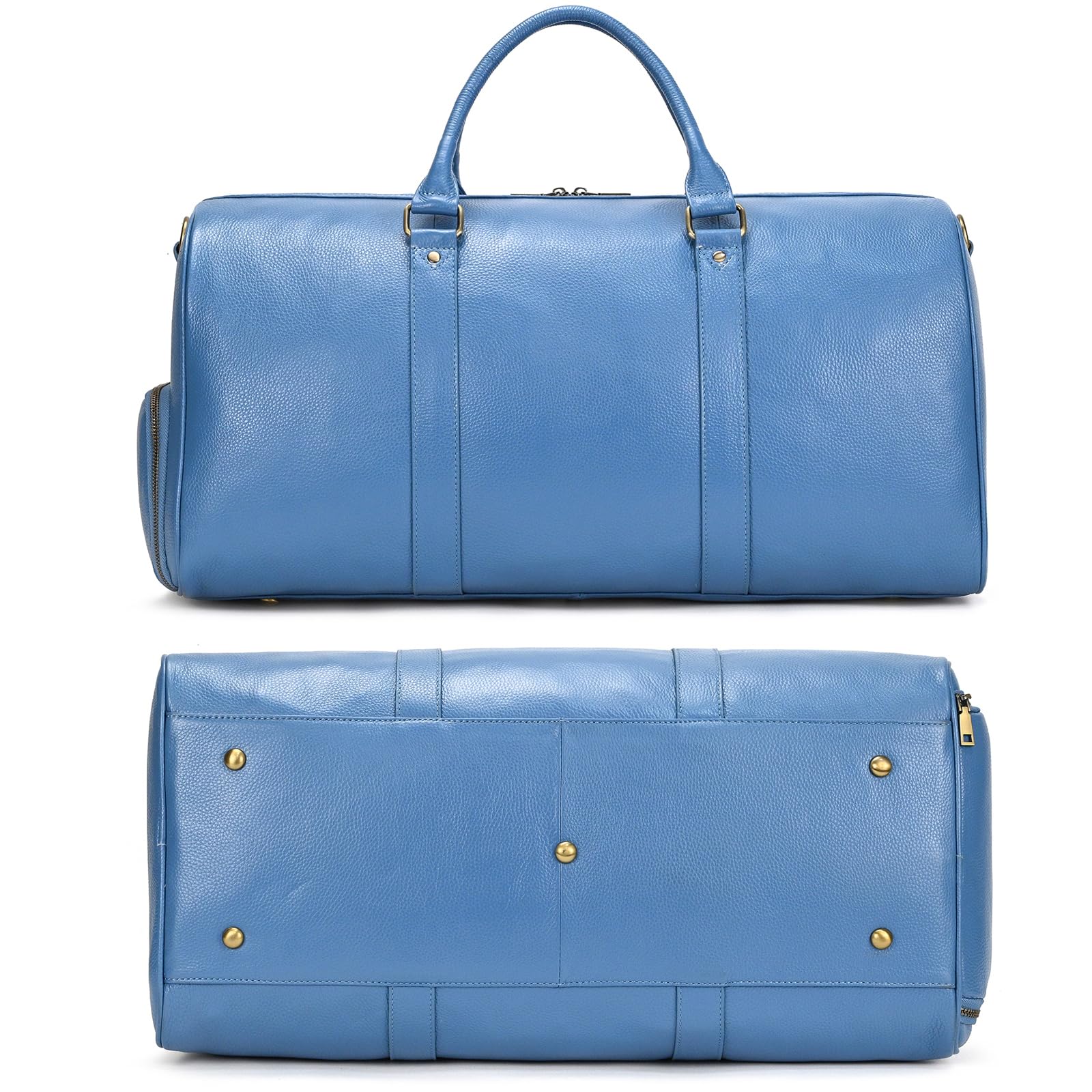 Hombre Bolsa de Viaje de Cuero Bolsa de Viaje de Fin de Semana de época con Compartimento para Zapatos