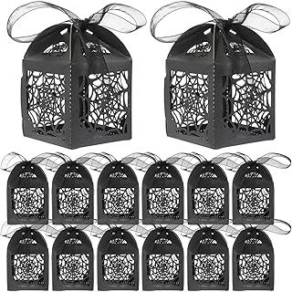 BESPORTBLE 50PCS Halloween Candy Boxes Halloween Party Favors, Hollowed-out Spider Web Candy Boxes Halloween Treat Boxes For Halloween Party Decorations Halloween Party Supplies