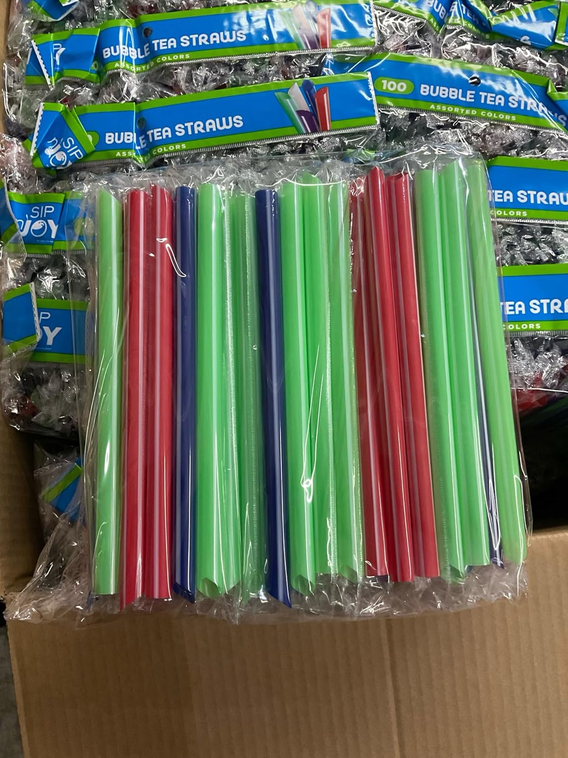 Capital Fresh Bubble Tea Spike Straw, 8 Inch, Poly Wrapped, Assorted Colors, 2400 Count