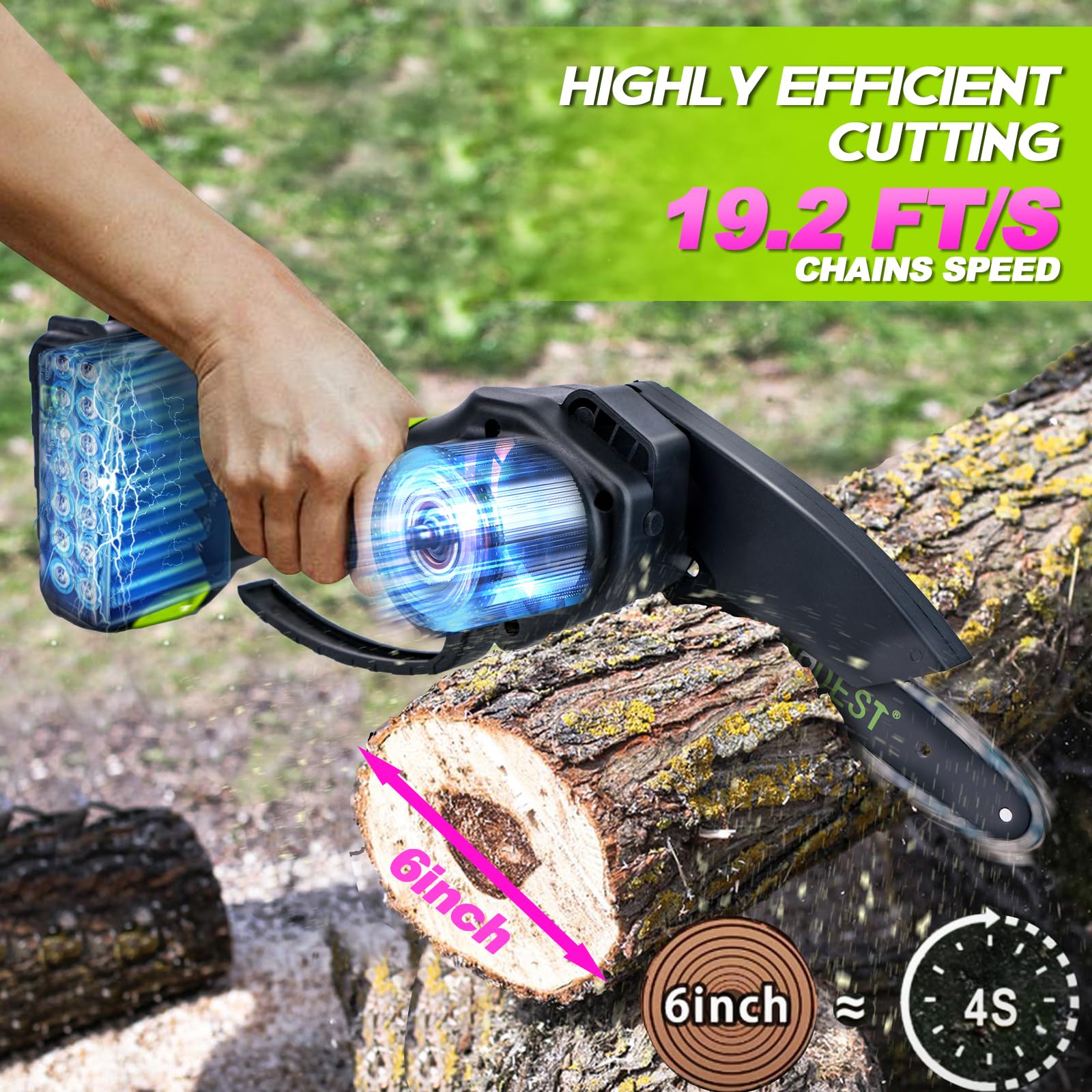 Snapklik.com : Mini Chainsaw Cordless 6 Inch, Portable Handheld ...