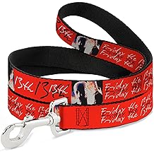 Warner Bros. Films d'horreur Leash pour animaux de compagnie, laisse pour chien, vendredi 13 Jason Masque et blocs de sc&eacute;nario Rouge Noir Blanc, 6 pieds de long 1,0 pouce de large