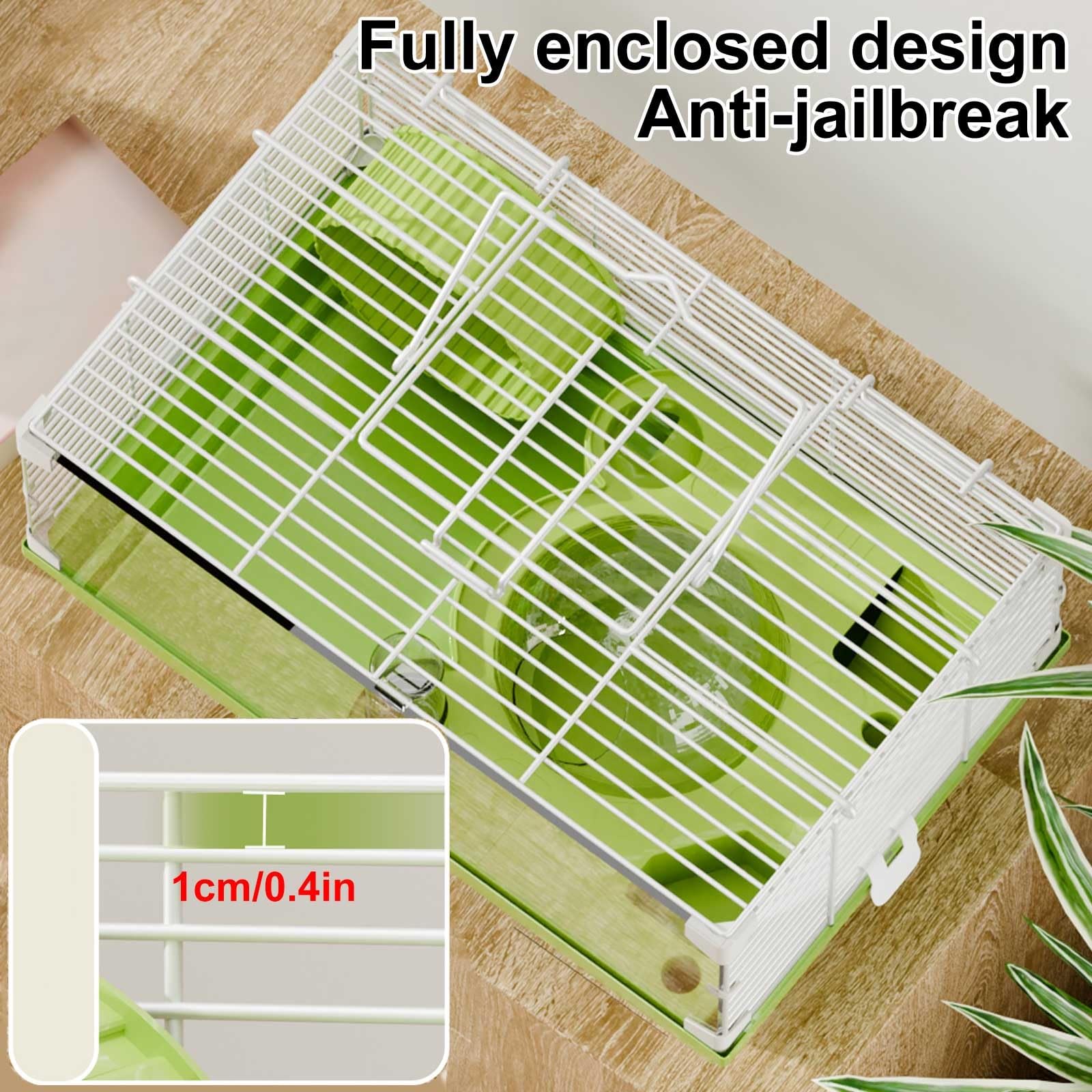 Gabbia Portatile per Criceti, Cage Hamster e Habitat, Gabbia per Ratti con Accessori per Criceti, tra Cui Ciotola per Cibo, Gabbia per Piccoli Animali(Green)