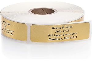 Gold Foil Personalized Return Address Labels Without Dispenser