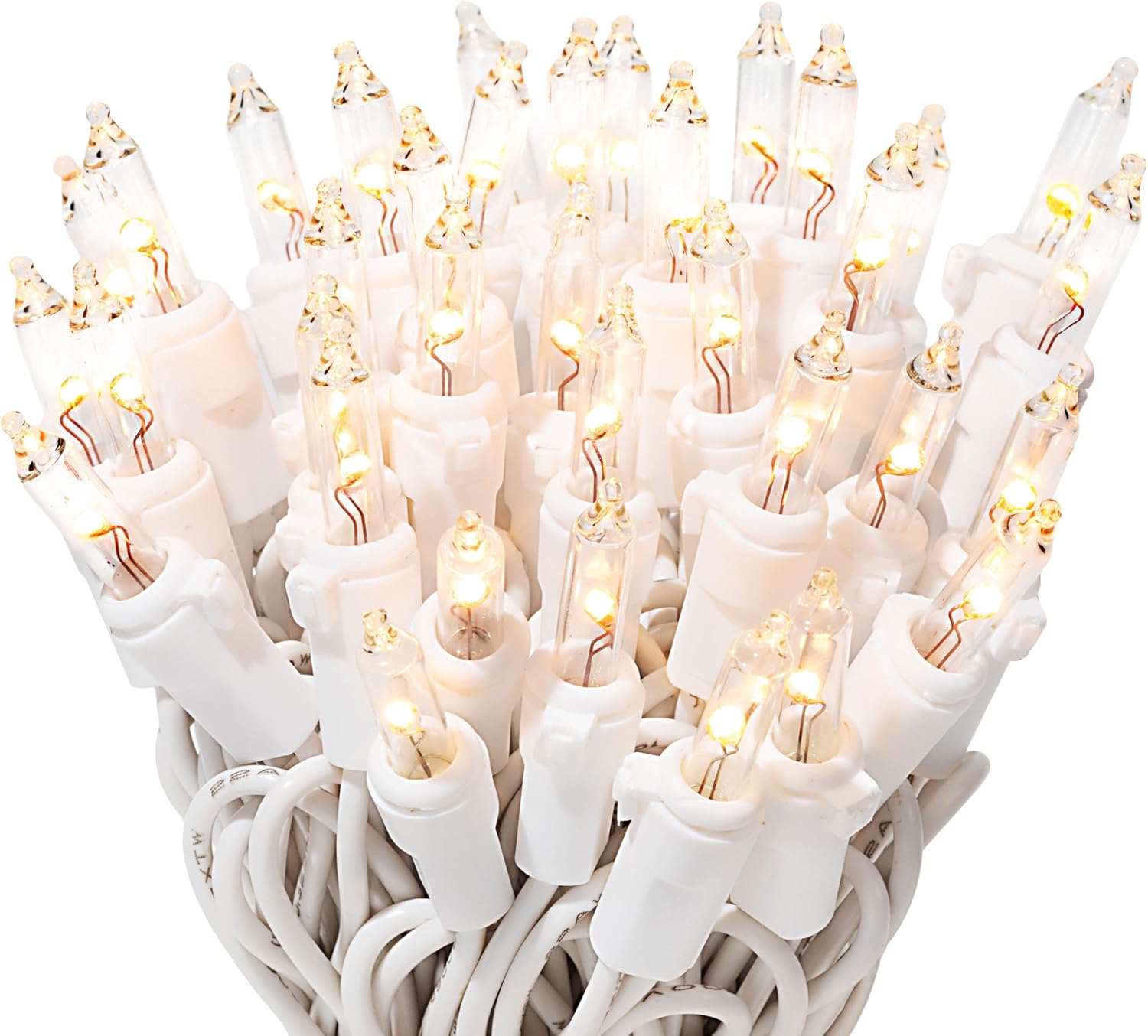 612 Vermont 20 LED Clear Christmas Lights on White Wire Cord, UL Approved, Indoor and Outdoor Use, 4.75 Foot of Lighted Length, 6.1 Foot of Total Length (Pack of 2)