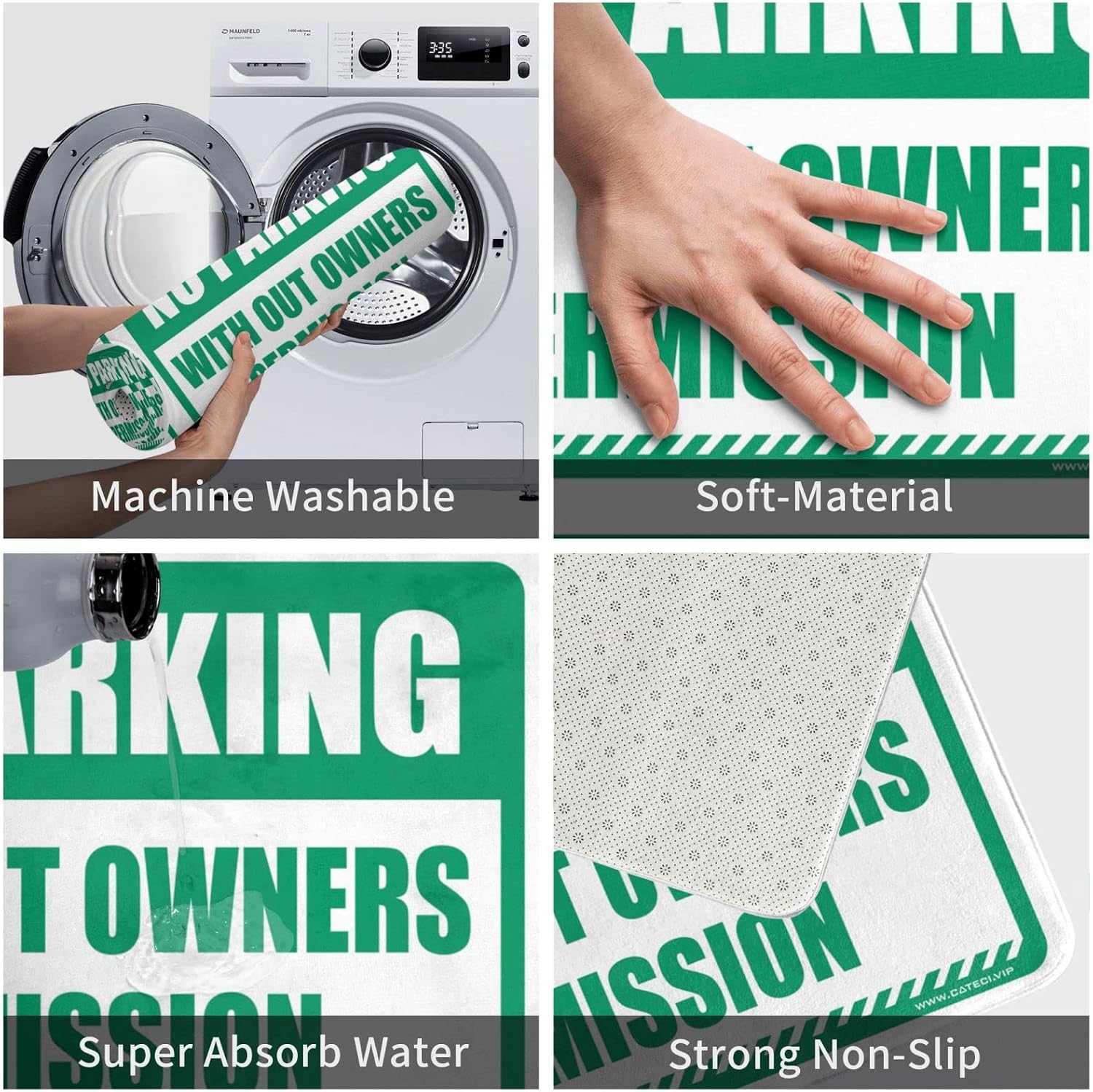 Funny Text Doormat No Trespassing with Out Owners Permissions Mat Indoor Outdoor Carpet Outdoor Rug Waterproof(65X90CM)