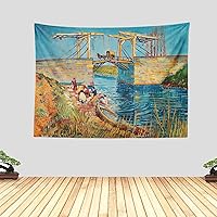 Vista 18 de Chitteri Vincent van gogh - Tapiz colgante de flores de almendra, 60 x 45 pulgadas, arte de pared de poliéster para decoración del hogar