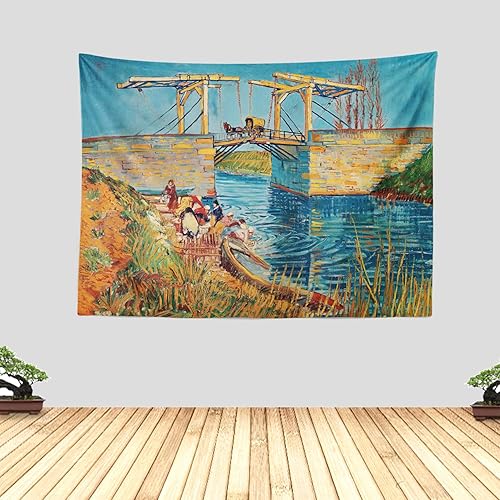 Miniatura 18 de Chitteri Vincent van gogh - Tapiz colgante de flores de almendra, 60 x 45 pulgadas, arte de pared de poliéster para decoración del hogar