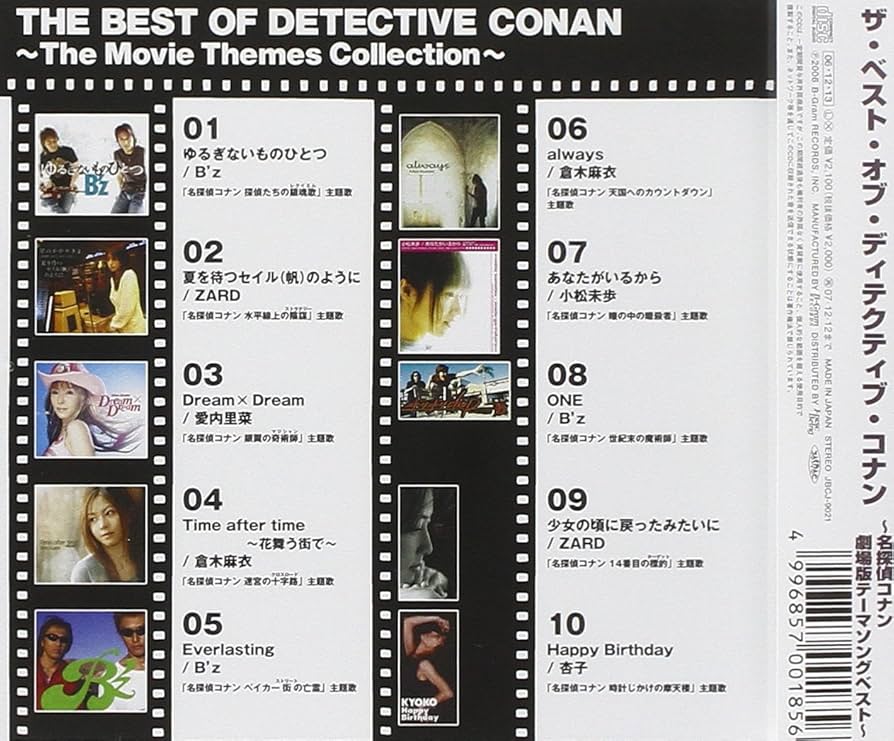 「名探偵コナン」テーマ曲集　映画主題歌　CDセット 劇場版 名探偵コナン 主題歌集 ～“20”All Songs～」通常盤