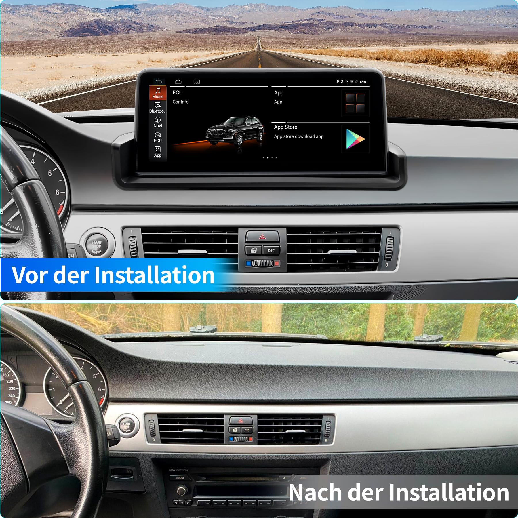 Autoradio per BMW Serie 3 E90/E91/E92/E93 2006-2012, Carplay Android Auto