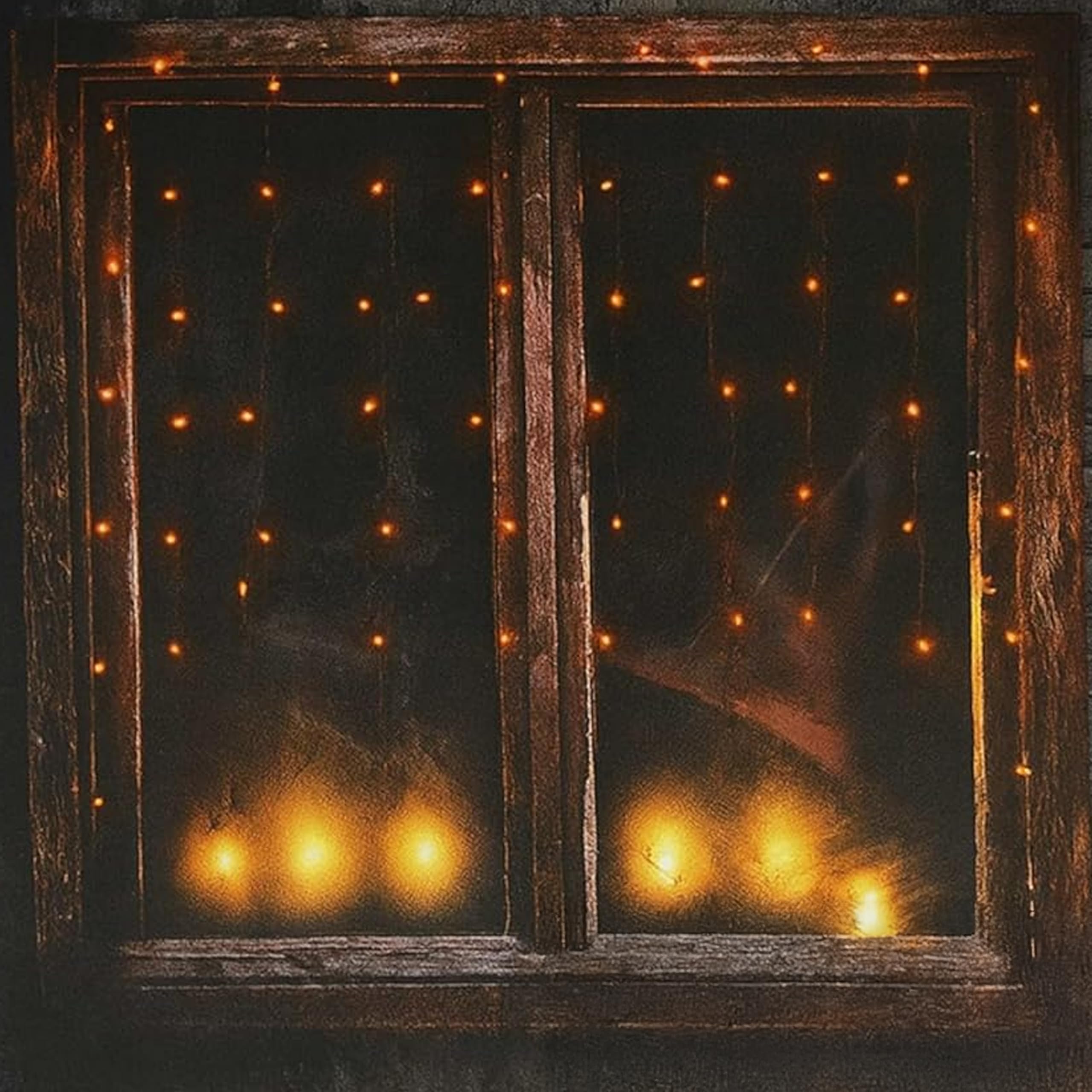 ADEPTNA Orange 100 LED String Curtain Lights – 1.45M Halloween Decoration with Timer – Battery Operated Indoor & Outdoor Fairy Lights – Spooky Atmosphere Décor for Parties, Windows, Walls