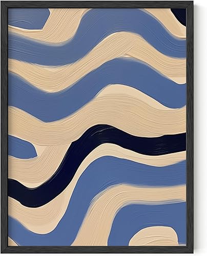 Miniatura 101 de HAUS AND HUES Arte abstracto moderno para pared, arte de sala de estar azul y verde, obra de arte moderna para paredes, imagen minimalista para sala