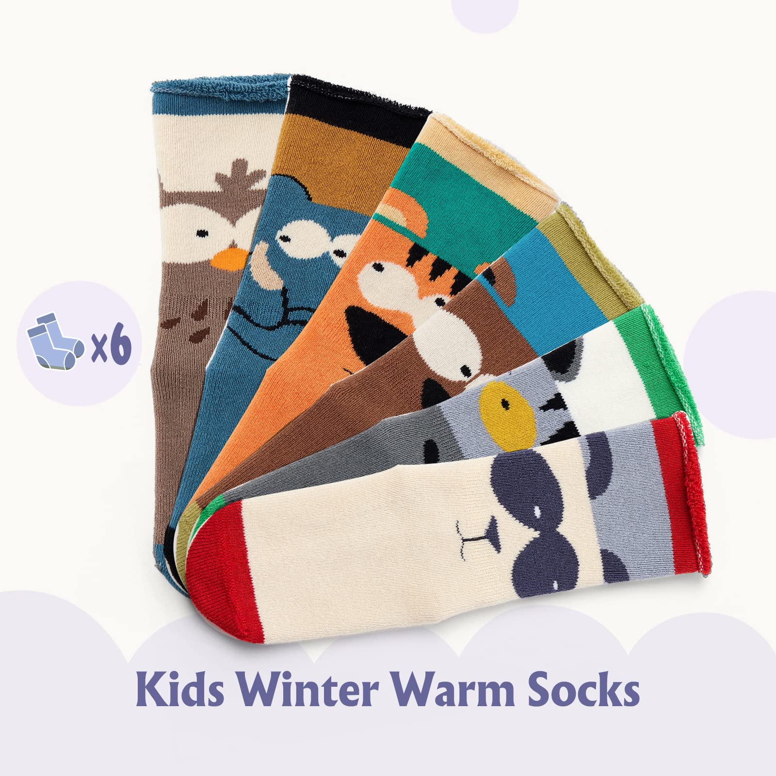 Calcetines de invierno para bebé, antideslizantes, cálidos, con agarres para bebés, niños y niñas, color de felpa mullida, paquete de 6