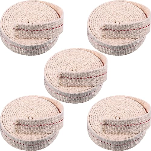 Miniatura 8 de 5 rollos de mechas de lámpara de aceite planas con puntada para lámparas de aceite y quemadores de velas, 30 pies (rojo, 12 pulgada)