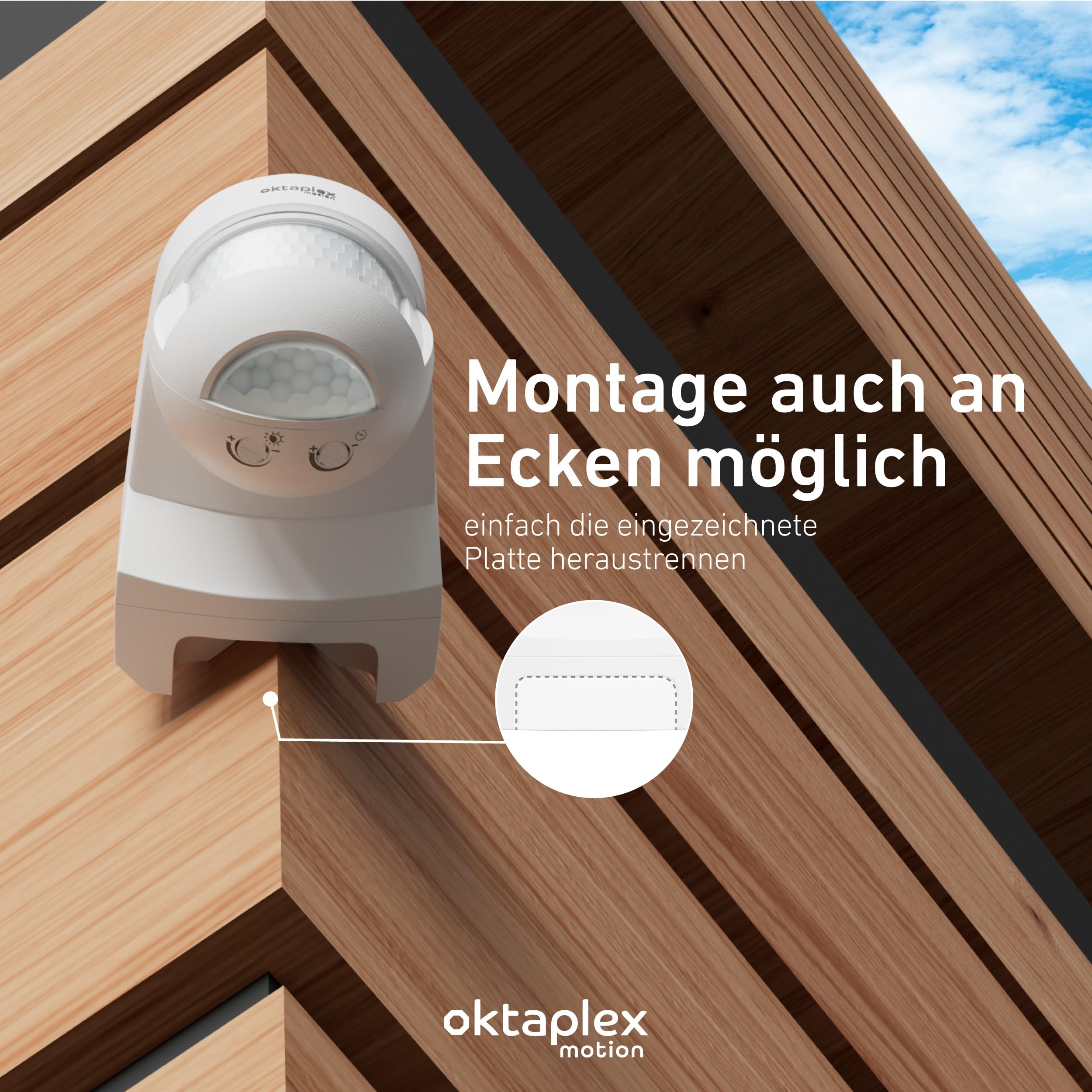 Oktaplex Lot de 2 Lea détecteur Infrarouge Plafond extérieur