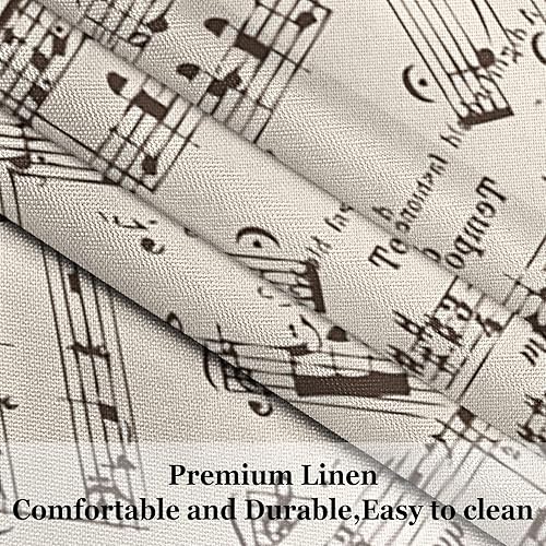 Miniatura 4 de Mantel de notas musicales retro, mantel rectangular de lino para decoración de fiestas musicales, suministros de comedor, cocina, decoración del