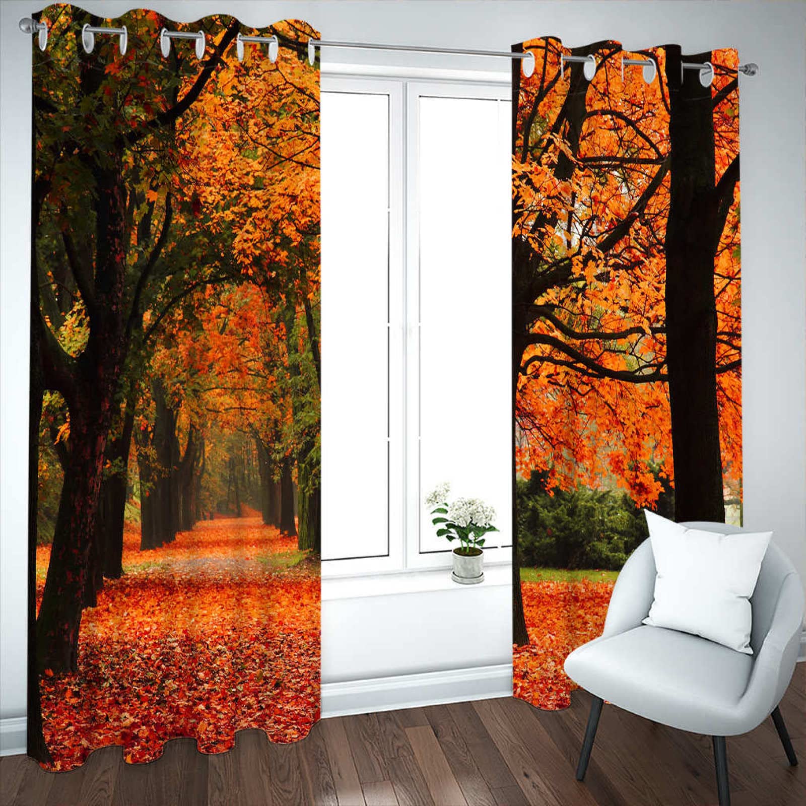 GOKSEL Fenster Vorhang Schlaufen-Vorhang 2 Stück x 110 B x 215cm H Gelb&Forst Dekorative Gardine Schlaufenschal Fenster-Schal