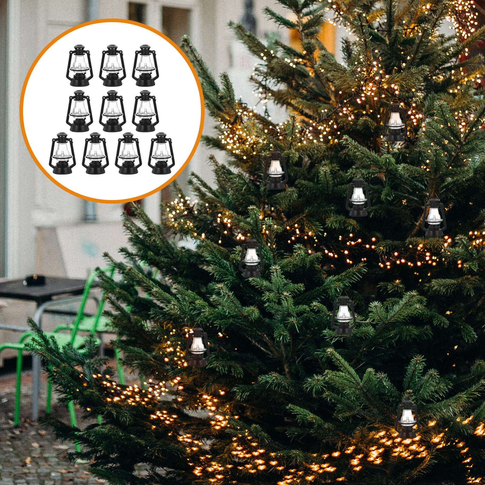 YARNOW Miniatuur Lantaarn 10 Stuks Kerst Mini Lantaarn Vintage Kleine