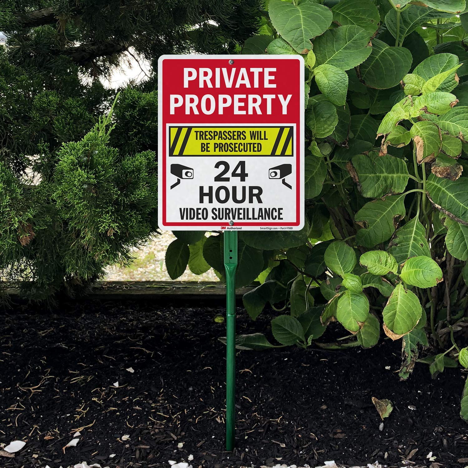 TR Large No Trespassing Private Property Sign Video Surveillance Sign - 2 Pac