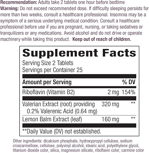 Miniatura 4 de Nature's Way Sleep Well Blend, valeriana y bálsamo de limón, apoya el sueño reparador*, 50 tabletas