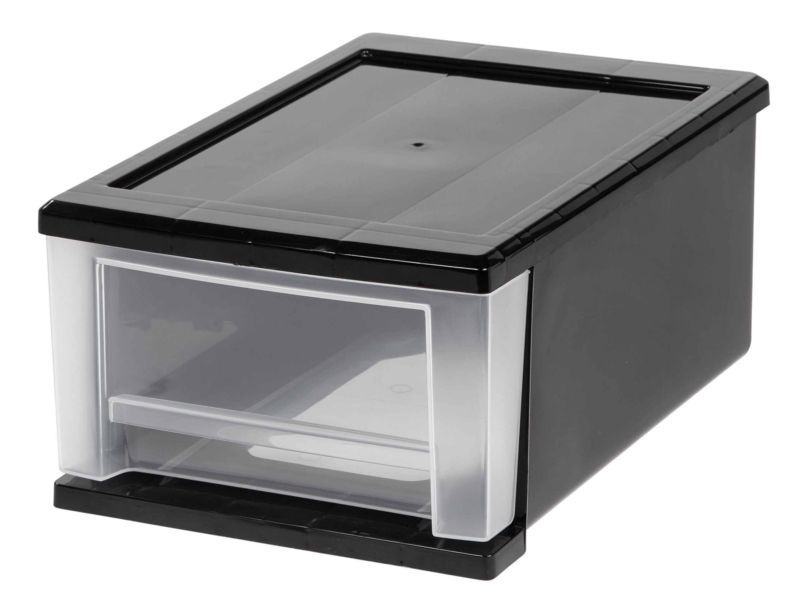 IRIS USA SD-22 Black/CLR 4PK IRIS 7 Quart Stacking Drawer