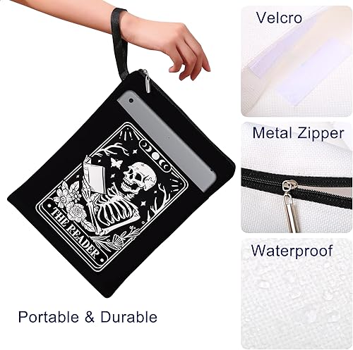 Miniatura 6 de Fundas para libros, funda de libro con cremallera, regalos para amantes de los libros, no libro B, 9 x 11 pulgadas