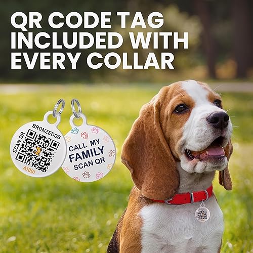 Miniatura 4 de Collar de cuero enrollado, redondo, suave y ajustable con placa de identificación por QR para perro pequeño, mediano y grande, cachorro y gato