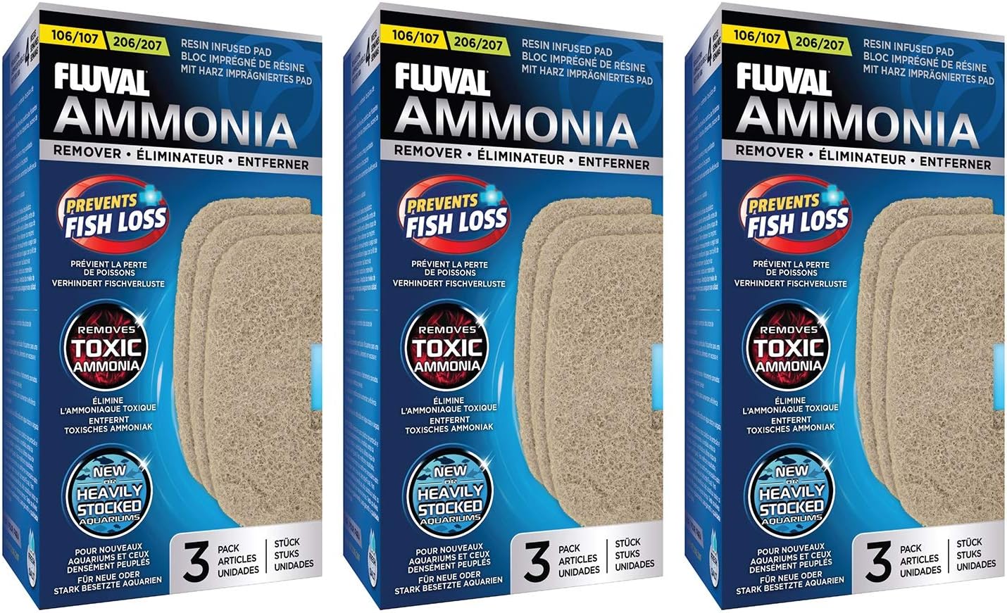 Fluval 9 Pack of Ammonia Remover for 106/206 and 107/207 Aquarium Filters