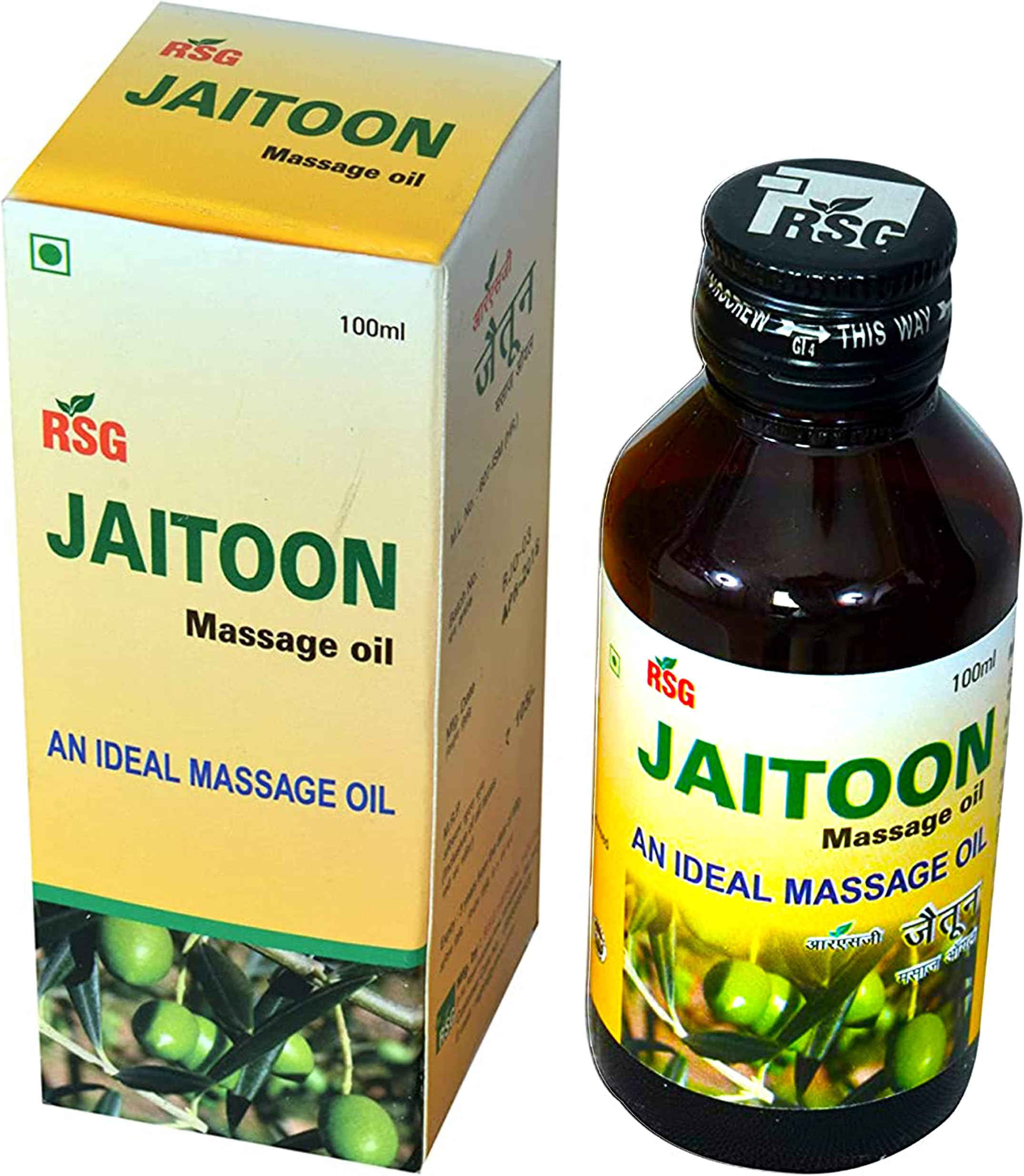 Jaitoon (Olive) oil | Pack of 3 | 100ML each | 100% Ayurvedic Medicinal & Massage Olive Oil | Nourishing Ingredients | Health & Wellness | Natural extracts | For both women and men
