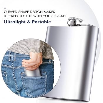 Amazon.com | 7 Oz Hip Flask for Liquor Stainless Steel Leak