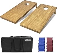 Vista 29 de GoSports 4 ft x 2 ft Regulation Size Wooden Cornhole Boards Set with Light Brown Finish - Includes Carrying Case and Bean Bags