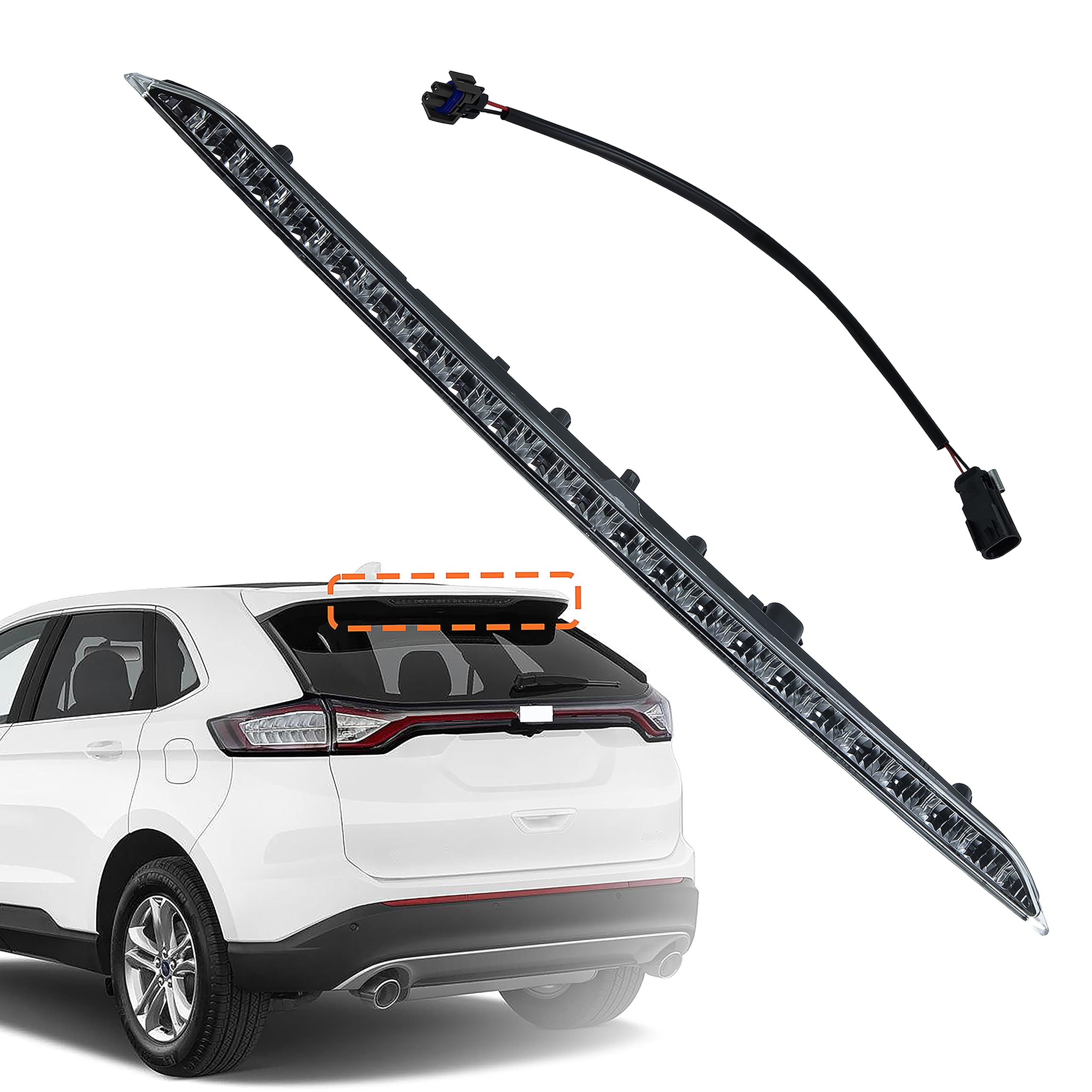Brake LED Light High Mount Stop Light Compatible with 2015-2024 Ford Edge, Light 3rd Brake Light Assembly, Repalce FT4Z13A613A 923-133