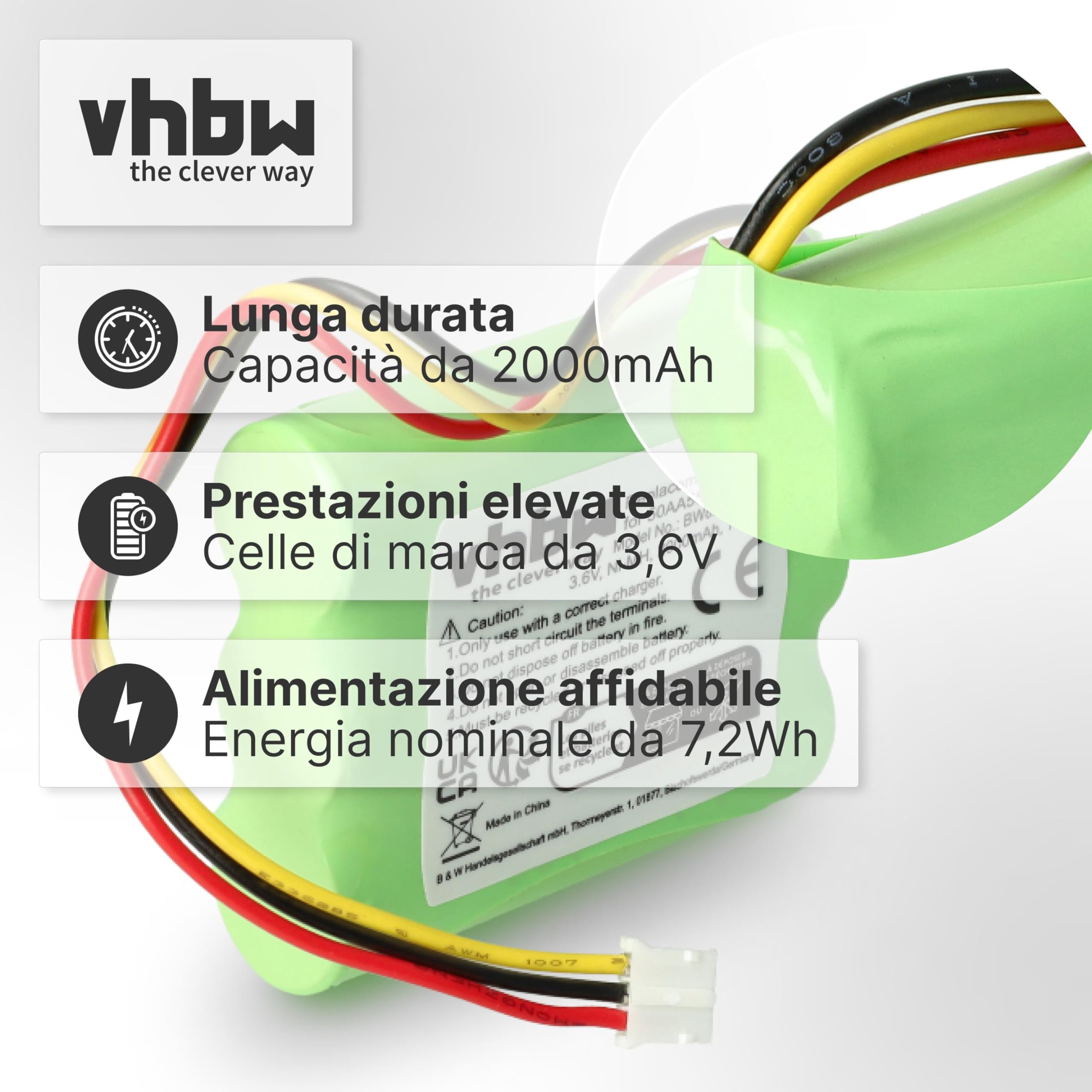 vhbw batteria compatibile con Toniebox Tonie Box radio raccontastorie per bambini (2000mAh, 3,6V, NiMH) - Sostituisce Toniebox 50AA5S