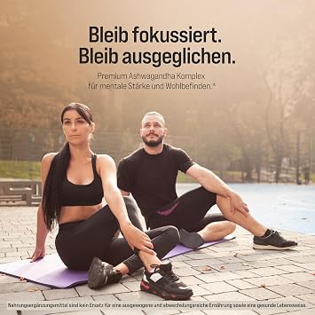 Ashwagandha KSM-66® Komplex Premiumrohstoff mit Maca Tribulus Ginseng & Zink 120 Vegan Kapseln