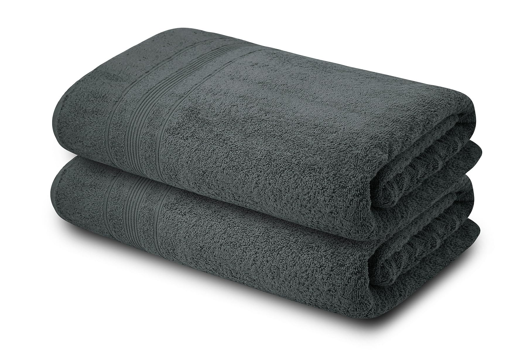 100% Cotton Terry Bath Sheet - Jumbo Size 35x70 Inches, Ultra Soft and Absorbent, Grey Color - Pack of 2 Luxury Oversized Towel for Spa, Hotel, Gym, and Home Use